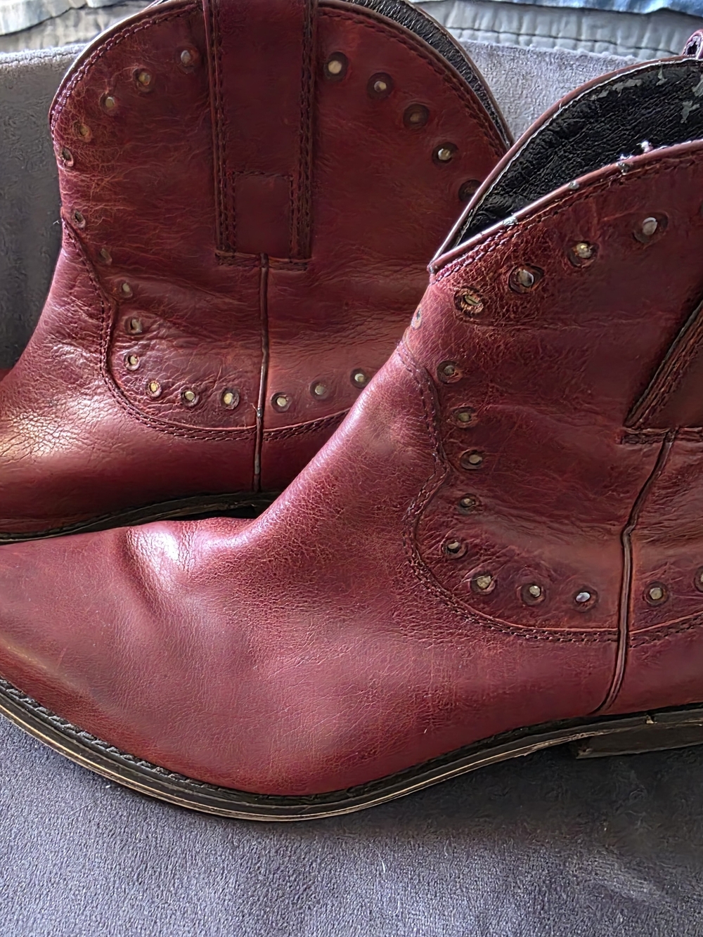 Miss Sixty Laura Studded Leather Cowgirl Booties